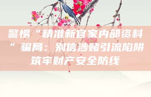 警惕“精准新官家内部资料”骗局：别信涉赌引流陷阱筑牢财产安全防线