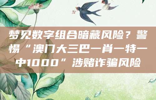 梦见数字组合暗藏风险？警惕“澳门大三巴一肖一特一中1000”涉赌诈骗风险