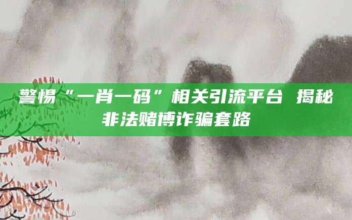 警惕“一肖一码”相关引流平台 揭秘非法赌博诈骗套路